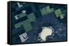 Satellite view of fields near Bladworth, Saskatchewan, Canada-null-Framed Stretched Canvas