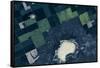 Satellite view of fields near Bladworth, Saskatchewan, Canada-null-Framed Stretched Canvas