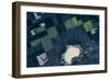 Satellite view of fields near Bladworth, Saskatchewan, Canada-null-Framed Photographic Print