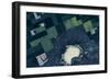 Satellite view of fields near Bladworth, Saskatchewan, Canada-null-Framed Photographic Print