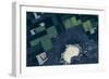 Satellite view of fields near Bladworth, Saskatchewan, Canada-null-Framed Photographic Print