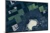 Satellite view of fields near Bladworth, Saskatchewan, Canada-null-Mounted Photographic Print