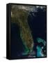 Satellite View of Florida-null-Framed Stretched Canvas