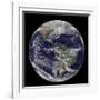 Satellite View of Full Earth Showing a Powerful Winter Storm-null-Framed Photographic Print