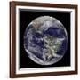 Satellite View of Full Earth Showing a Powerful Winter Storm-null-Framed Photographic Print