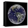 Satellite View of Full Earth Showing Low Pressure Systems-null-Framed Stretched Canvas