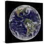 Satellite View of Full Earth Showing Low Pressure Systems-null-Stretched Canvas