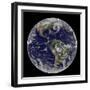 Satellite View of Full Earth Showing Low Pressure Systems-null-Framed Photographic Print