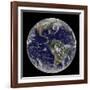 Satellite View of Full Earth Showing Low Pressure Systems-null-Framed Photographic Print