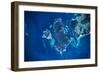 Satellite view of Furneaux Group islands, Tasmania, Australia-null-Framed Photographic Print