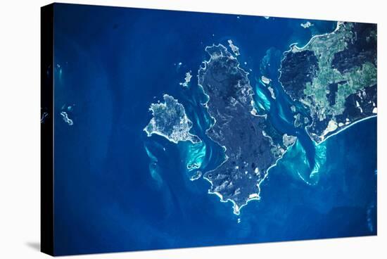 Satellite view of Furneaux Group islands, Tasmania, Australia-null-Stretched Canvas