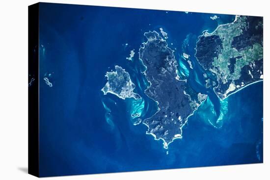 Satellite view of Furneaux Group islands, Tasmania, Australia-null-Stretched Canvas