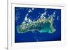 Satellite view of Grand Cayman-null-Framed Photographic Print