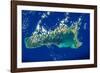 Satellite view of Grand Cayman-null-Framed Photographic Print