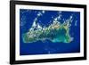 Satellite view of Grand Cayman-null-Framed Photographic Print