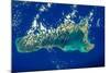 Satellite view of Grand Cayman-null-Mounted Photographic Print