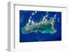 Satellite view of Grand Cayman-null-Framed Photographic Print