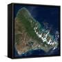 Satellite View of Honolulu, Oahu, Hawaii-Stocktrek Images-Framed Stretched Canvas