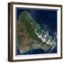 Satellite View of Honolulu, Oahu, Hawaii-Stocktrek Images-Framed Photographic Print