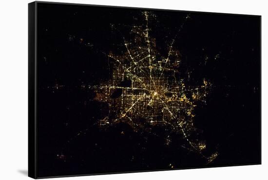 Satellite view of Houston, Texas, USA-null-Framed Stretched Canvas