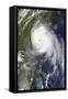 Satellite View of Hurricane Arthur-null-Framed Stretched Canvas