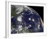 Satellite View of Hurricane Irene Moving Through the Bahamas-Stocktrek Images-Framed Photographic Print