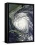 Satellite View of Hurricane Irene over the Bahamas.-Stocktrek Images-Framed Stretched Canvas