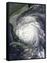Satellite View of Hurricane Irene over the Bahamas.-Stocktrek Images-Framed Stretched Canvas
