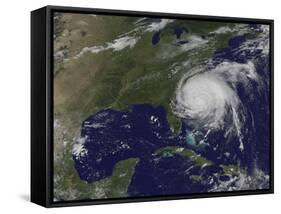 Satellite View of Hurricane Irene-Stocktrek Images-Framed Stretched Canvas