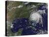 Satellite View of Hurricane Irene-Stocktrek Images-Stretched Canvas