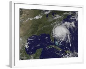 Satellite View of Hurricane Irene-Stocktrek Images-Framed Photographic Print