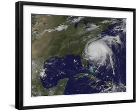 Satellite View of Hurricane Irene-Stocktrek Images-Framed Photographic Print