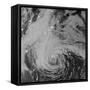 Satellite View of Hurricane Sandy at Night-Stocktrek Images-Framed Stretched Canvas