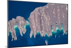 Satellite view of Isla del Espiritu and Isla Partida in Gulf of California, Baja California Sur...-null-Mounted Photographic Print