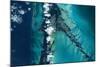 Satellite view of islands, Exuma, Bahamas-null-Mounted Photographic Print