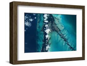 Satellite view of islands, Exuma, Bahamas-null-Framed Photographic Print
