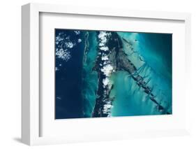 Satellite view of islands, Exuma, Bahamas-null-Framed Photographic Print