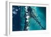 Satellite view of islands, Exuma, Bahamas-null-Framed Photographic Print