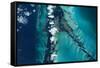 Satellite view of islands, Exuma, Bahamas-null-Framed Stretched Canvas