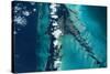 Satellite view of islands, Exuma, Bahamas-null-Stretched Canvas