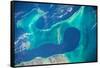 Satellite view of islands of Bahamas-null-Framed Stretched Canvas