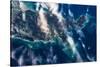 Satellite view of islands of New Zealand-null-Stretched Canvas