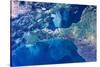 Satellite view of Istanbul with Sea of Marmara and Black Sea, Turkey-null-Stretched Canvas