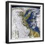 Satellite View of Italy and the Adriatic Sea-null-Framed Photographic Print