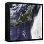 Satellite View of Japan-null-Framed Stretched Canvas