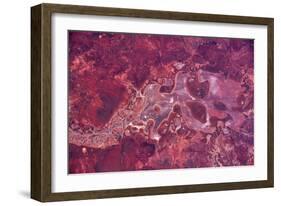 Satellite view of Lake Carnegie, Little Sandy Desert, Western Australia, Australia-null-Framed Photographic Print