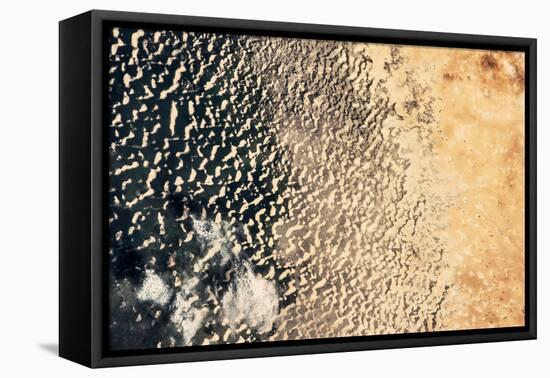 Satellite view of Lake Chad near Diffa, Niger-null-Framed Stretched Canvas