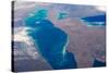 Satellite view of Lake Erie between USA and Canada-null-Stretched Canvas