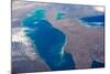 Satellite view of Lake Erie between USA and Canada-null-Mounted Photographic Print