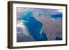 Satellite view of Lake Erie between USA and Canada-null-Framed Photographic Print